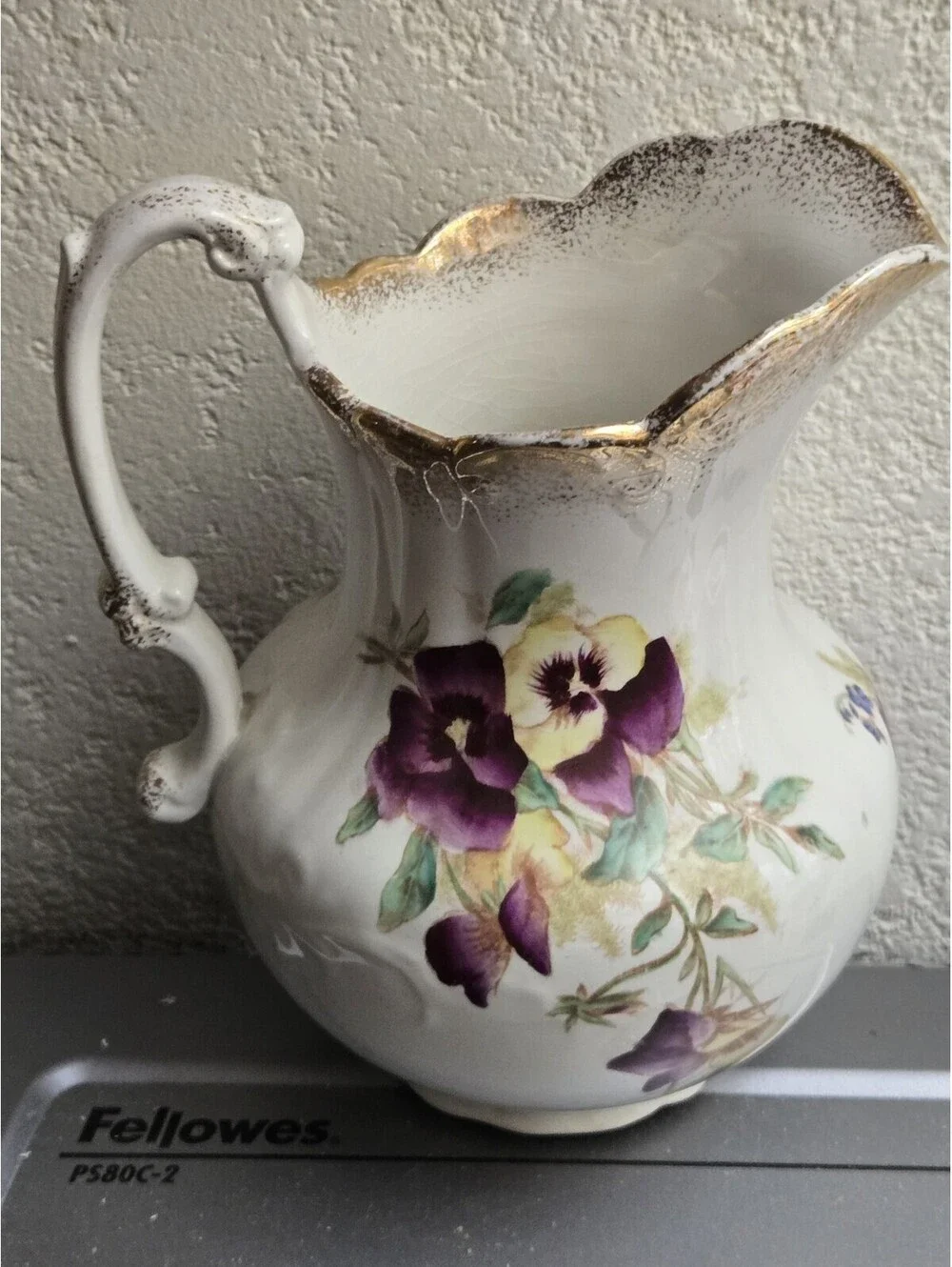 Antique Porcelain Anchor Pottery Pitcher 8